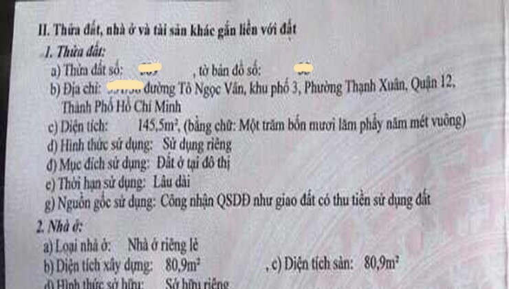 Bán nhà mặt tiền chợ Thạnh Xuân Q. 12, 160m2, nở hậu 12m, giá chỉ 6.x tỷ